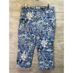 Nine West Chrystie Capri 14 Womens Blue Relaxed Leg Soft Twill Stretch‎ Cotton